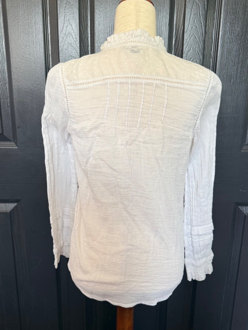 Faherty Willa Top Organic cotton white bohemian peasant blouse - Picture 10 of 14